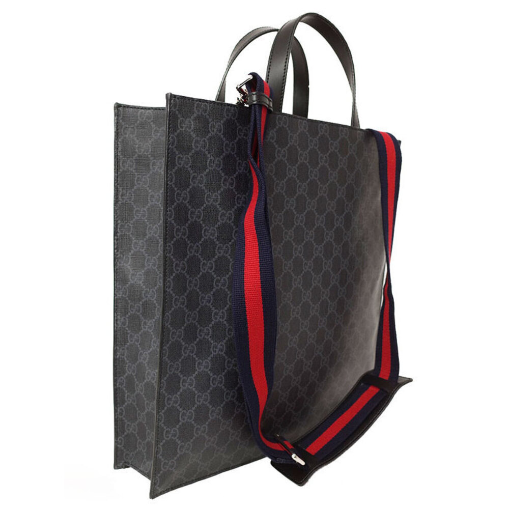 Gucci Soft GG Black Cat Courrier Bag Tote Canvas GG Supreme Night TIGER